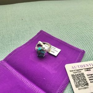 Egyptian Turquoise and sterling silver ring